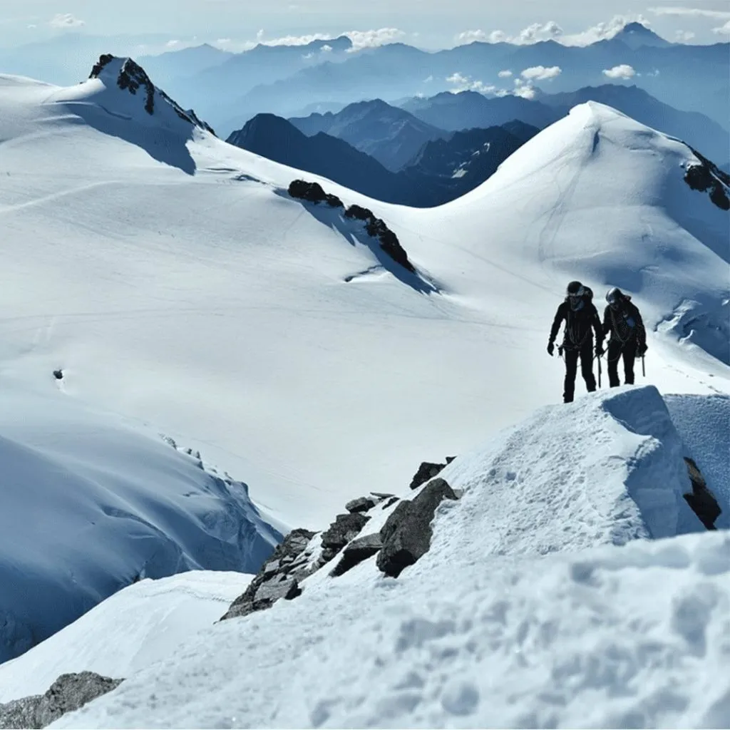 Deux alpinistes sur un glacier