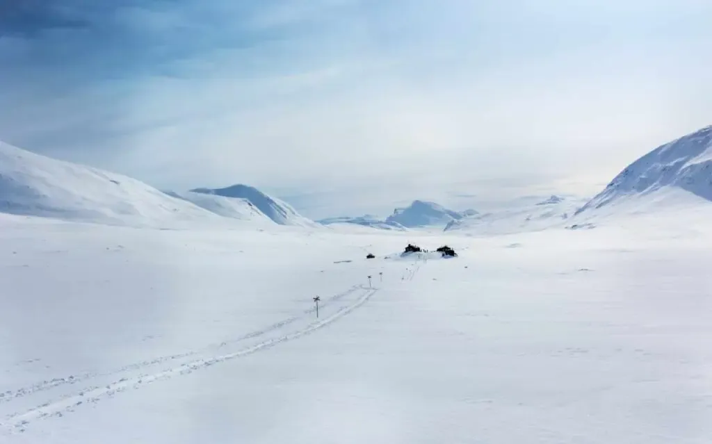 kungsleden trail en hiver en Laponie Suédoise